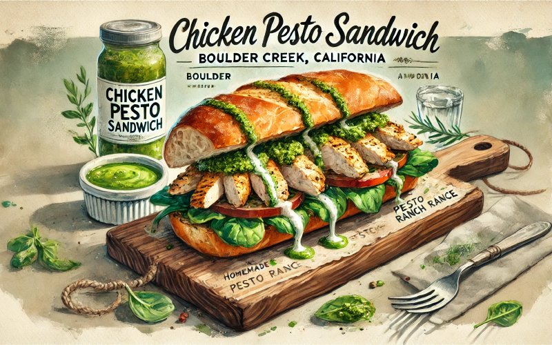 Boulder Creek Pizza Pub Inspired Chicken Pesto Sandwich